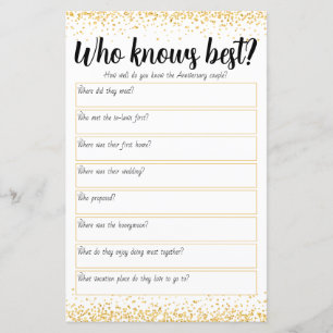 Personalized 50th Wedding Anniversary Game