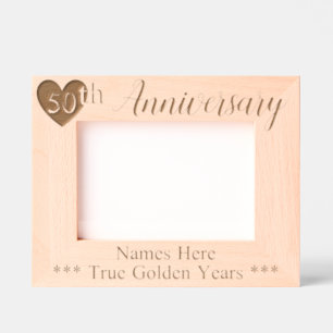 Personalized 50th Wedding Golden Anniversary Etched Frames