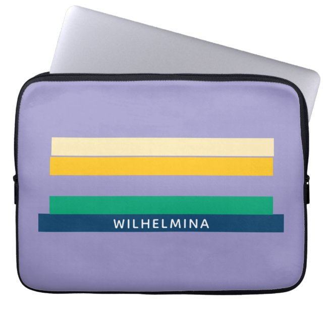 Personalized 5 Colored Lines Laptop Sleeve (Front)