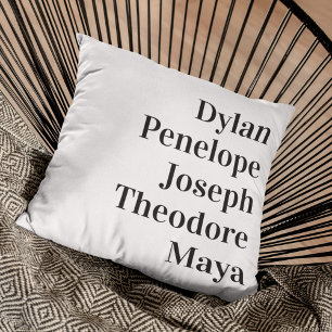 Personalized 5 Name Family Keepsake Cushion