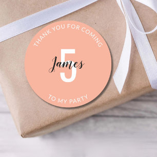 Personalized 5th 10th 20th 30th 40 Birthday Party Classic Round Sticker