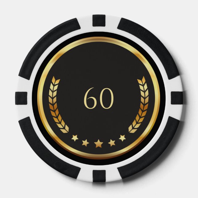 Personalized 60th Birthday Poker Chips (Front)