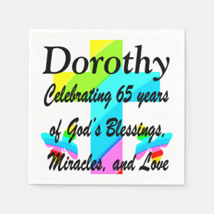 PERSONALIZED 65TH BIRTHDAY CHRISTIAN NAPKINS