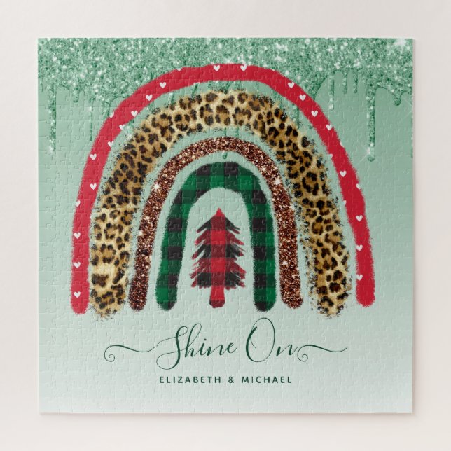 Personalized 676 Piece JIGSAW Christmas Rainbow Ji Puzzle (Vertical)