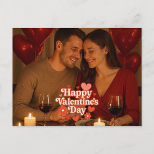 Personalized 70s, Valentine's Day artwork Holiday Postcard