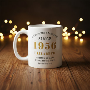 Personalized 70th Birthday 1956 Add Name Elegant Coffee Mug