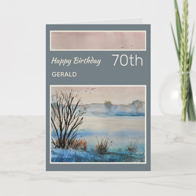 Personalized 70th Scenic Nature Birthday Card (Front)