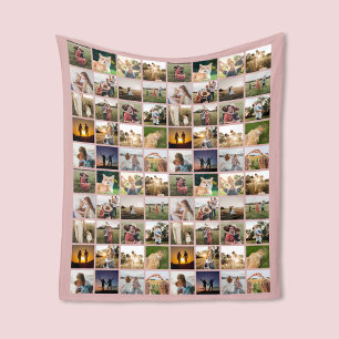 Personalized 80 Photo Collage Fleece Blanket