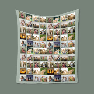 Personalized 80 Photo Collage Fleece Blanket