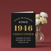Personalized 80th Birthday Born 1946 Vintage Black