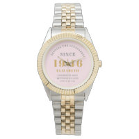 Personalized 80th Birthday Chic Pink Gold Woman's