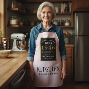 Personalized 80th Birthday Cook Chef Baker Pink Apron