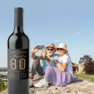 Personalized 80th Birthday wine label