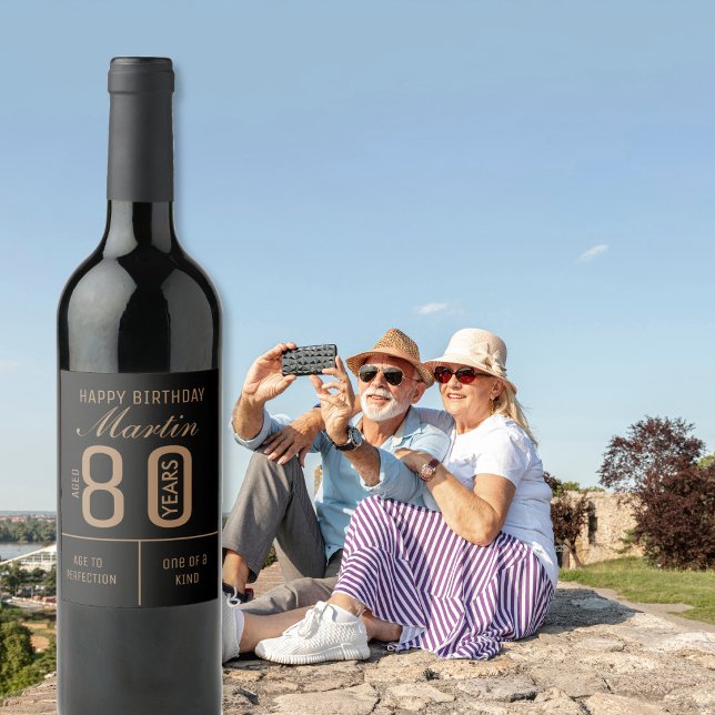 Personalized 80th Birthday wine label (Creator Uploaded)