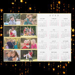 Personalized 8 Photo Collage Family 2026 Calendar<br><div class="desc">Create your own custom, personalized, black and white and faux gold, cool, thin, 2026 full year 8 photo collage new years magnetic calendar card yearly wall calendar magnet, for any magnetic surface at home or office. To customize, simply add eight of your favorite family / kids / baby / pets...</div>