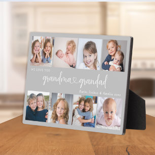 Personalized 8 Photo Grandparents We Love you Plaque
