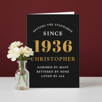 Personalized 90th Birthday Born 1936 Vintage Black