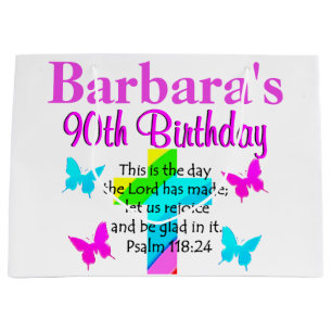PERSONALIZED 90TH BIRTHDAY CHRISTIAN GIFT BAG