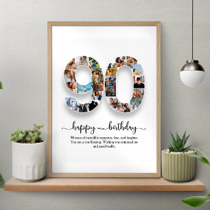 Personalized 90th Birthday Collage Poster