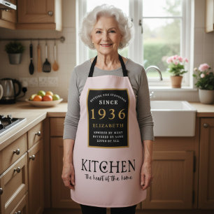 Personalized 90th Birthday Cook Chef Baker Pink Apron