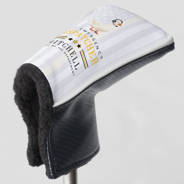 Personalized 911 Dispatcher Goose With Headset Golf Head Cover (3/4 Front)