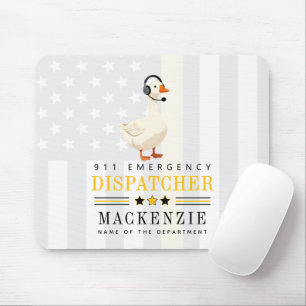 Personalized 911 Dispatcher Goose With Headset Mouse Mat