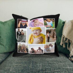 Personalized 9 Photo Collage Cushion