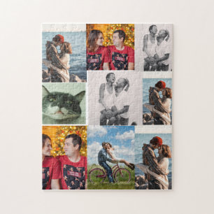 Personalized 9 Photo Collage Jigsaw Puzzle