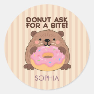Personalized A fun play on words Castor & Dona Classic Round Sticker