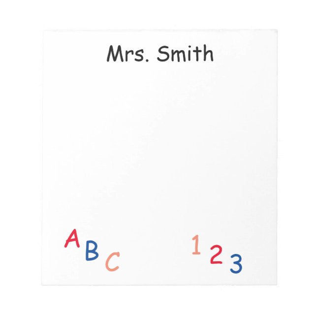 PERSONALIZED ABC 123 Post-it notes (Front)
