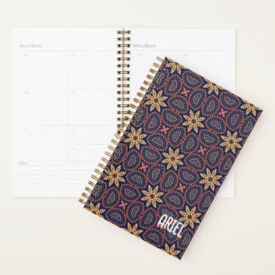Personalized Abstract Retro Floral Pattern Planner