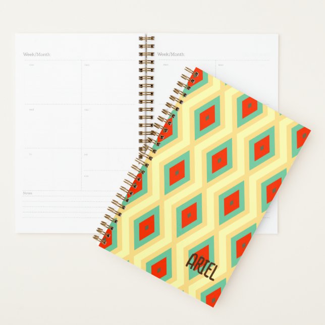 Personalized Abstract Retro Geometric Pattern Planner (Display)