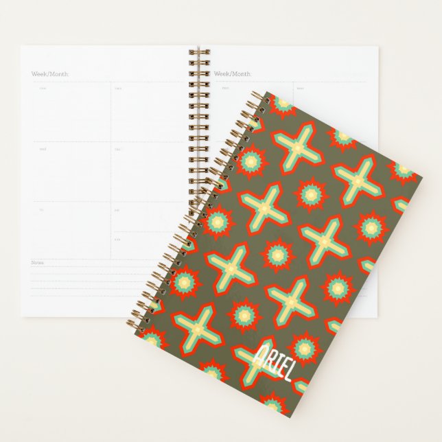 Personalized Abstract Retro Pattern  Planner (Display)