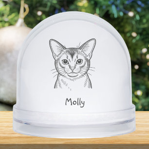 Personalized Abyssinian Cat Christmas Snowglobe
