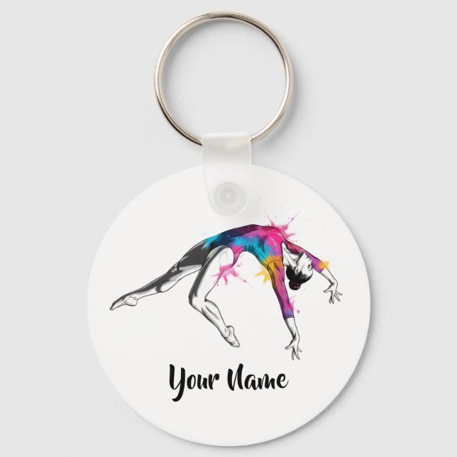 Personalized Acrobatic Art Gift - Keychain (Front)