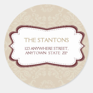 PERSONALIZED ADDRESS LABEL :: divinely damask 5B