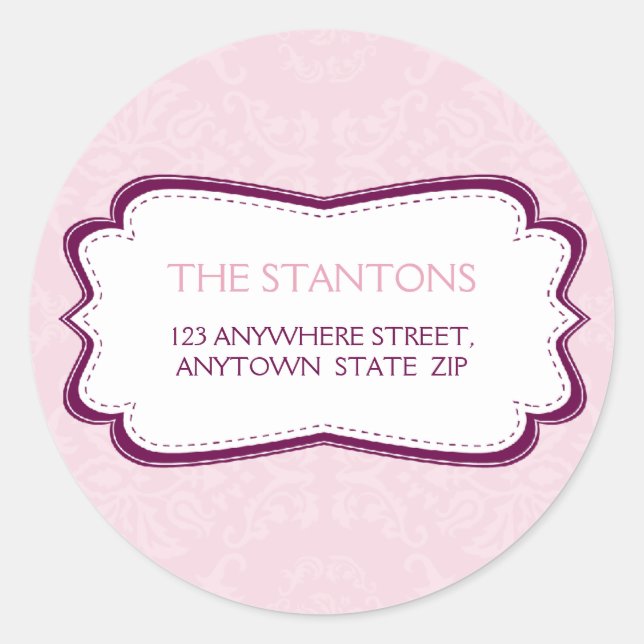 PERSONALIZED ADDRESS LABEL :: divinely damask 8B (Front)