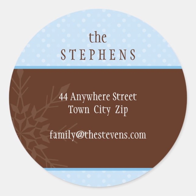 PERSONALIZED ADDRESS LABEL :: magical snowflake 3 (Front)