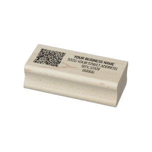 Personalized Address Name QR Code Modern Stamp 