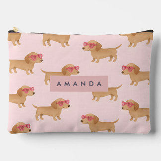 Personalized Adorable Dachshund Dog Accessory Pouch