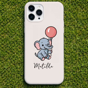 Personalized Adorable Elephant with Balloon Phone  iPhone 14 Case