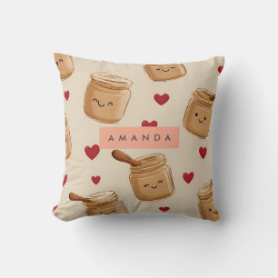 Personalized Adorable Peanut Butter Jar Pattern  Cushion