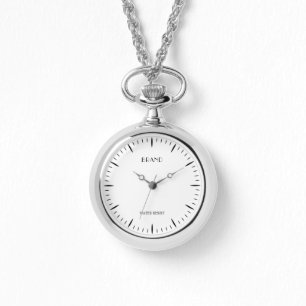 Personalized Adult Alloy Silver Necklace Watch
