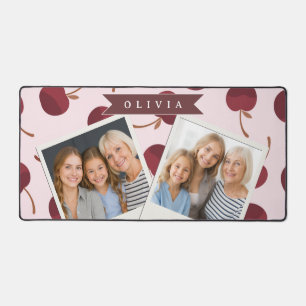 Personalized Aesthetic Cherry Pattern Name Gift Desk Mat