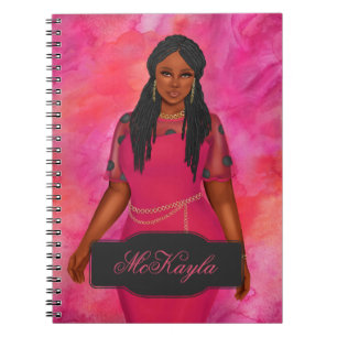 Personalized African-American Plus Size Woman Notebook