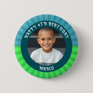 Personalized Age, Name and Photo Birthday  6 Cm Round Badge