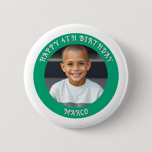 Personalized Age, Name and Photo Birthday  6 Cm Round Badge