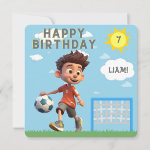 Personalized Age Soccer Birthday Invitation