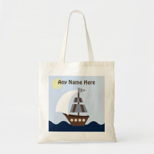 Personalized Ahoy Mate/Nautical/Sailboat Tote Bag