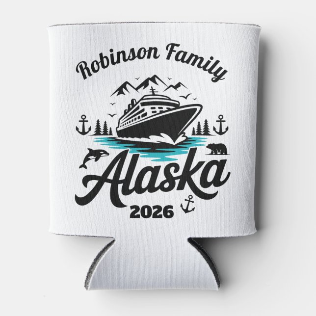 Personalized Alaska Cruise Can Cooler (Front)